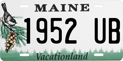 ME license plate 1952UB