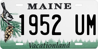 ME license plate 1952UM