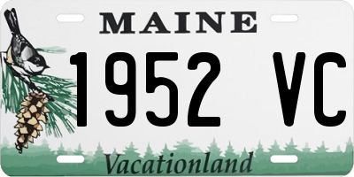 ME license plate 1952VC