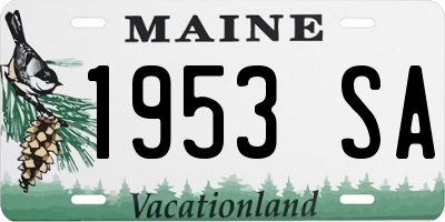 ME license plate 1953SA