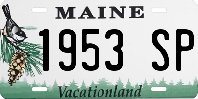 ME license plate 1953SP