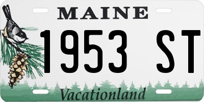 ME license plate 1953ST