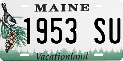 ME license plate 1953SU