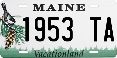 ME license plate 1953TA