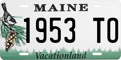 ME license plate 1953TO