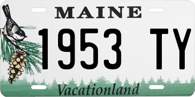 ME license plate 1953TY