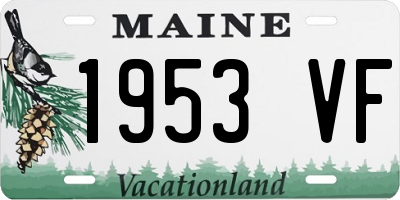 ME license plate 1953VF