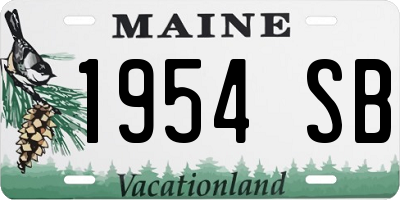 ME license plate 1954SB