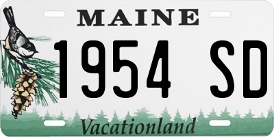 ME license plate 1954SD