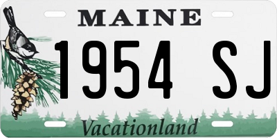 ME license plate 1954SJ