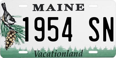 ME license plate 1954SN