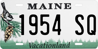 ME license plate 1954SQ