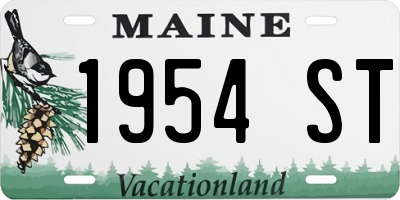 ME license plate 1954ST