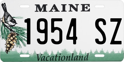 ME license plate 1954SZ
