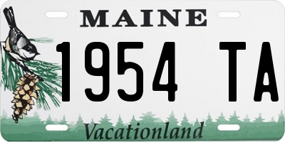 ME license plate 1954TA