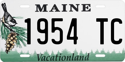 ME license plate 1954TC