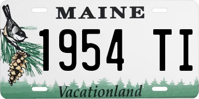 ME license plate 1954TI