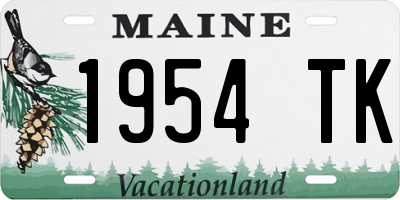 ME license plate 1954TK