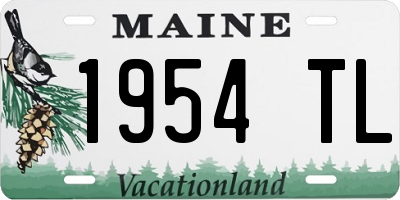 ME license plate 1954TL