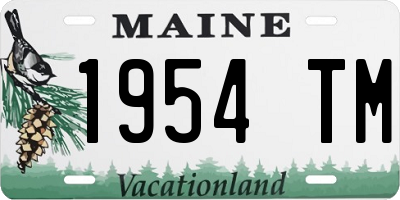 ME license plate 1954TM