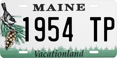 ME license plate 1954TP