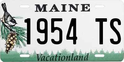ME license plate 1954TS