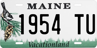 ME license plate 1954TU