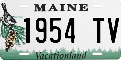 ME license plate 1954TV