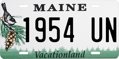 ME license plate 1954UN