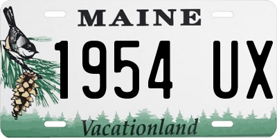 ME license plate 1954UX