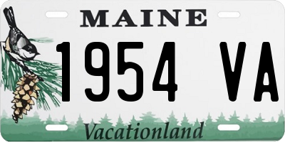 ME license plate 1954VA