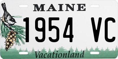 ME license plate 1954VC