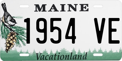 ME license plate 1954VE