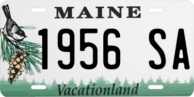 ME license plate 1956SA