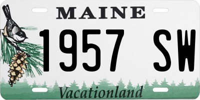 ME license plate 1957SW
