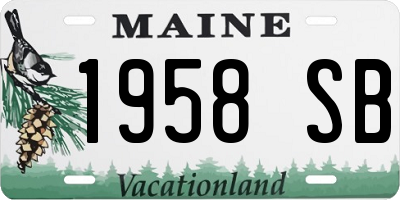 ME license plate 1958SB