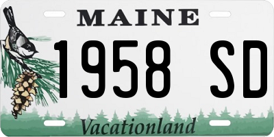 ME license plate 1958SD
