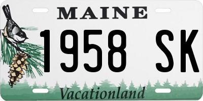 ME license plate 1958SK