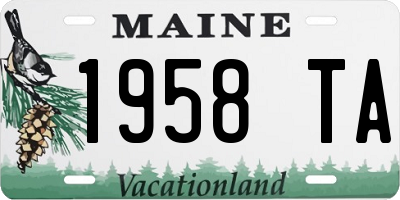 ME license plate 1958TA
