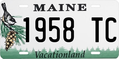 ME license plate 1958TC