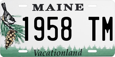 ME license plate 1958TM