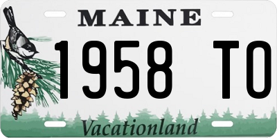 ME license plate 1958TO