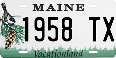 ME license plate 1958TX