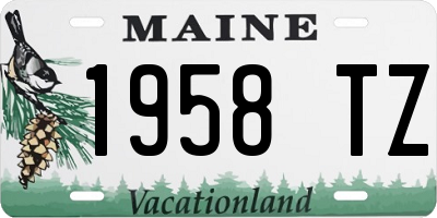 ME license plate 1958TZ