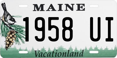 ME license plate 1958UI
