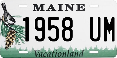 ME license plate 1958UM