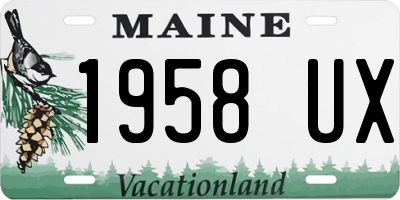 ME license plate 1958UX