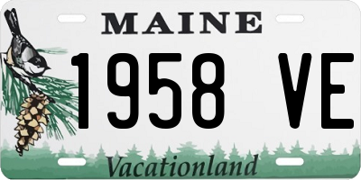 ME license plate 1958VE