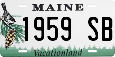 ME license plate 1959SB