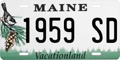 ME license plate 1959SD